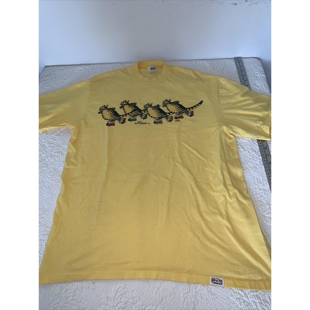 B KLIBAN CAT 70s T-Shirt Vintage 1975 Crazy Shirts Single Stitch Hawaii RARE XL